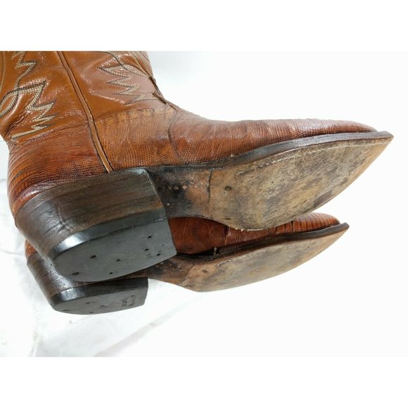 DAN POST 6836 Tan Brown Lizard Reptile Rodeo 9 - Picture 9 of 12